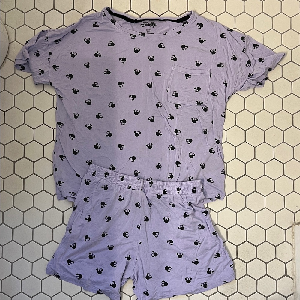 Disney Lavender Mickey Mouse Pajama Set size Small